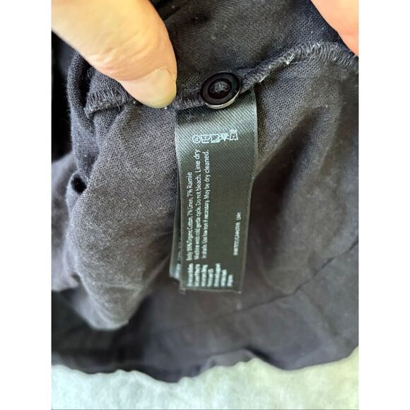 Eileen Fisher Black Button down linen cotton blend, XL $168 D11 - Picture 5 of 8